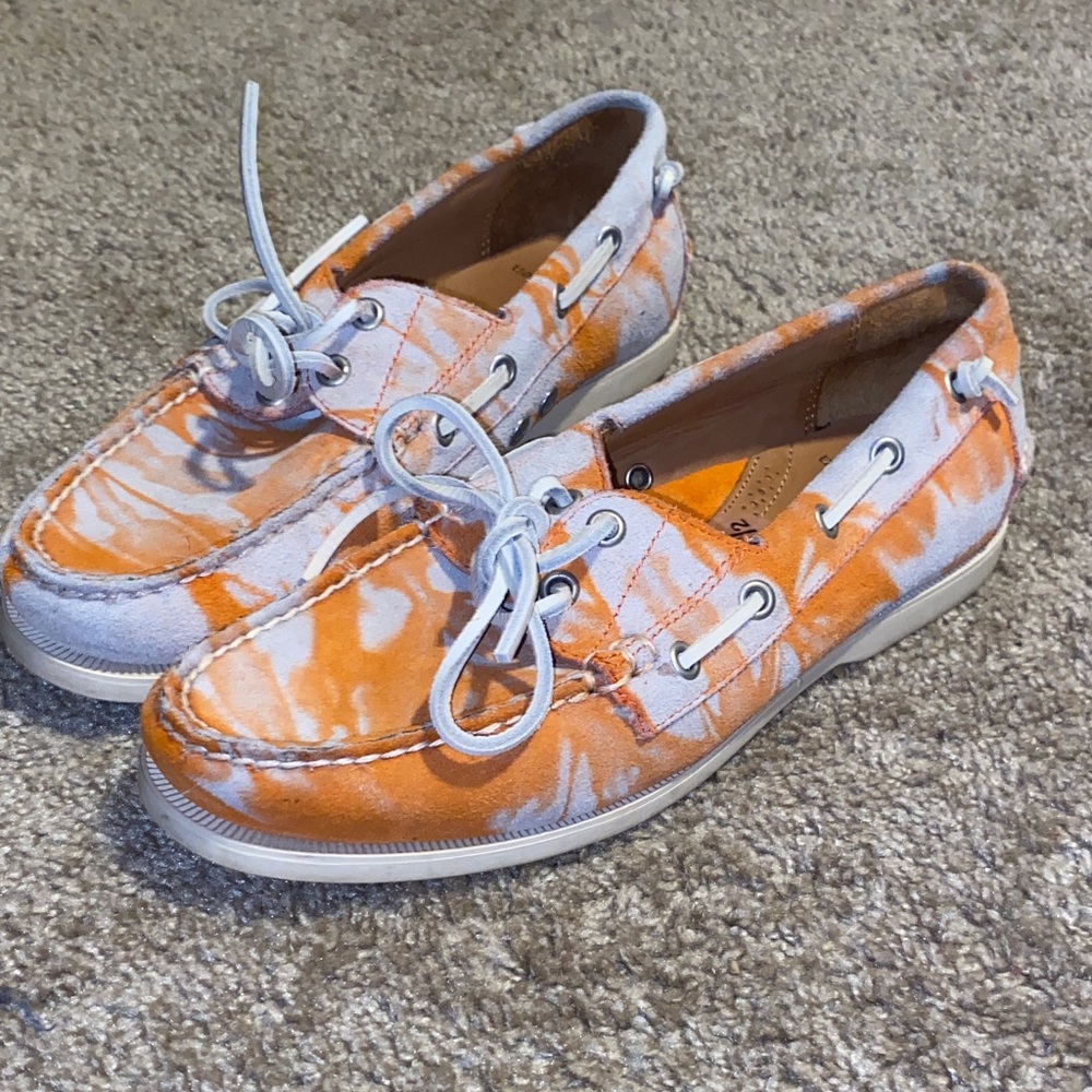 Polo by Ralph Lauren Orange and White Boat Shoes